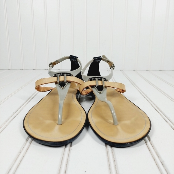 BCBGeneration Calantha Gray Black Jelly Thong Buckle Strap Flat Sandals F342 - Picture 3 of 11